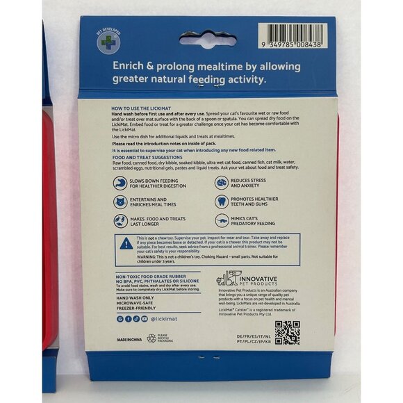 TWO LickiMat Slow Feeders Cat Kitten Reduce Stress Entertain Healthier Digestion - Picture 4 of 4